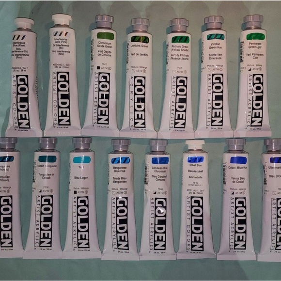 Lot of 15 🎨 GOLDEN ACRYLIC Heavy Body PAINT TUBES 2 oz No Duplicate Colors - Picture 5 of 5